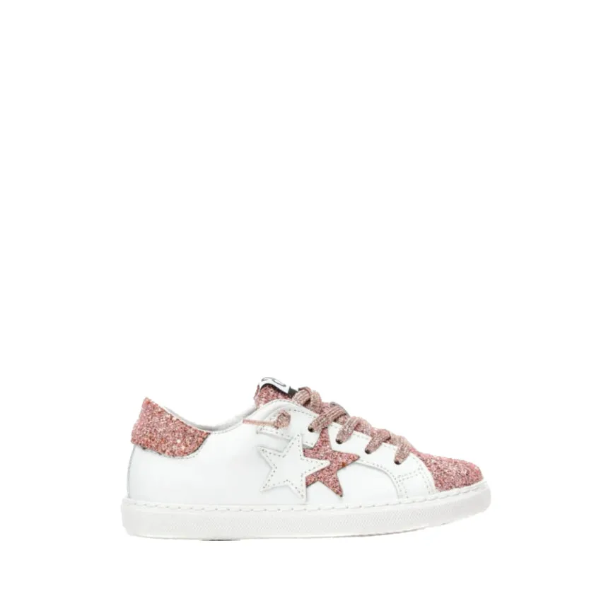 2STAR SNEAKERS 2610-072 BIANCO- GLITTER ROSA