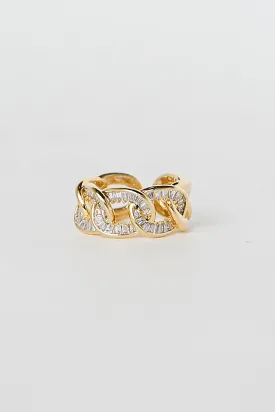 Ali Gold Rhinestone Chain Ring