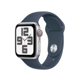 Apple Watch SE (GPS   Cellular) - Caja de aluminio en plata de 40 mm - Correa deportiva azul tempestad - Talla M/L