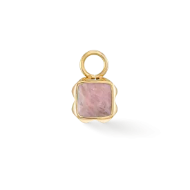 Birthstone July Charm Rhodochrosite Gold