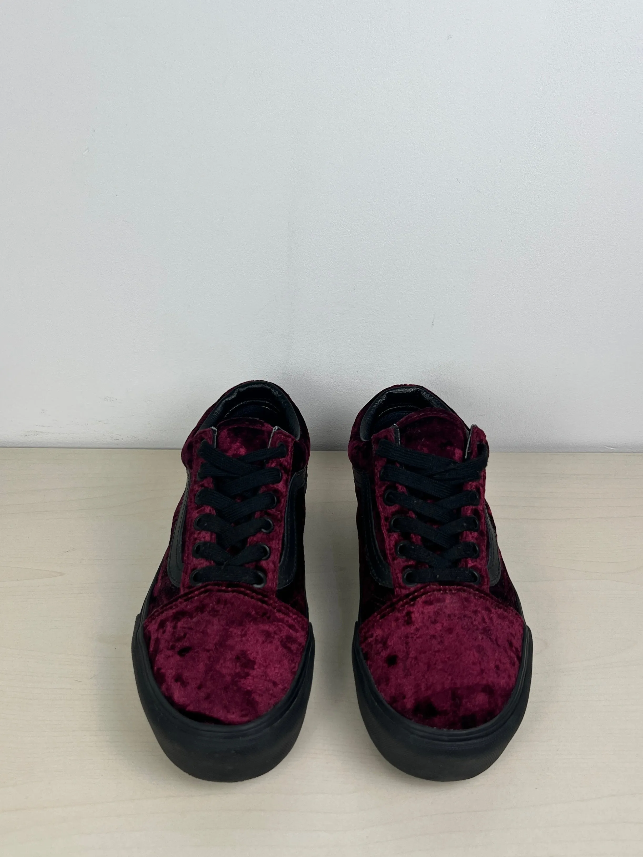 Black & Purple Shoes Heels Platform Vans, Size 7