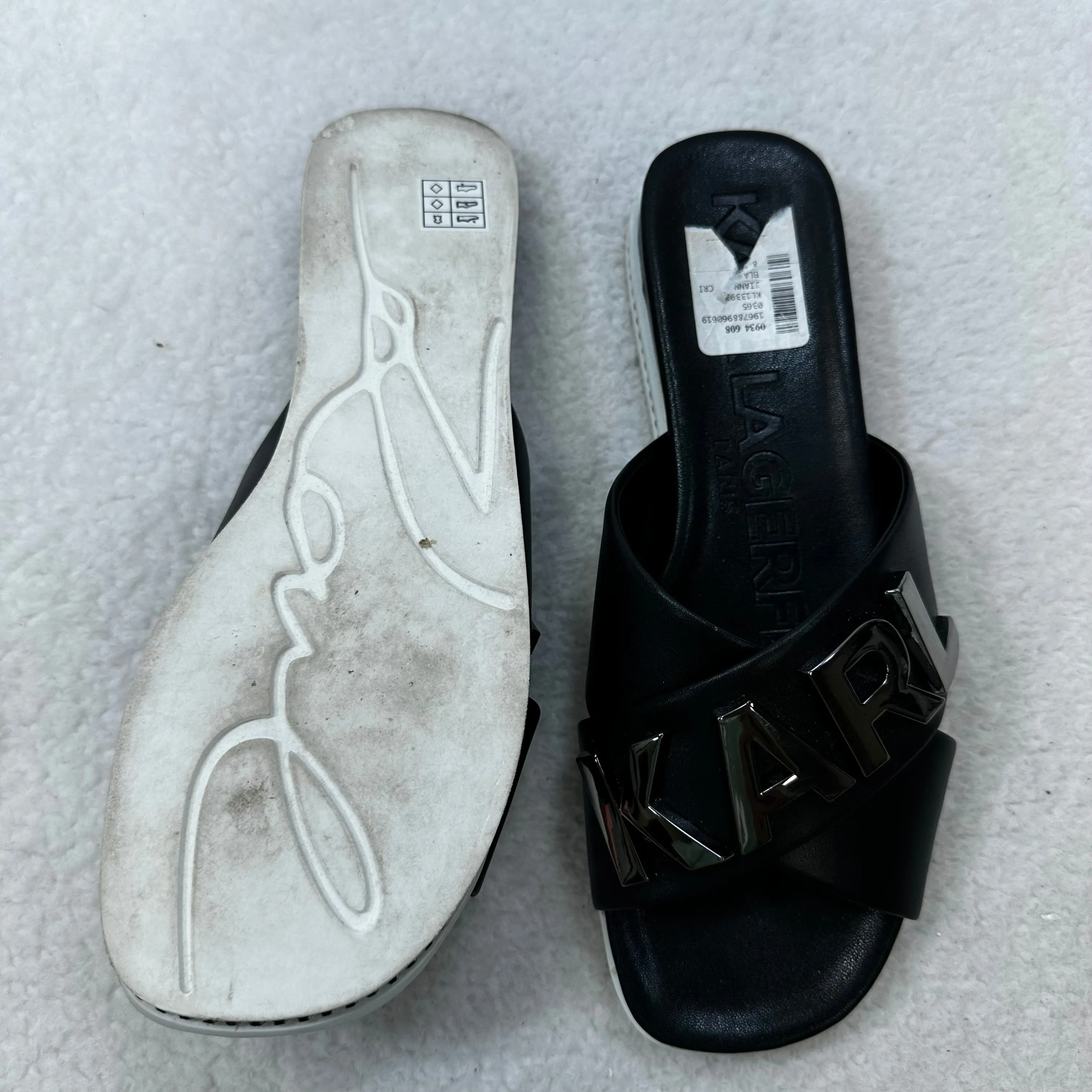 Black Sandals Flip Flops Karl Lagerfeld, Size 8.5