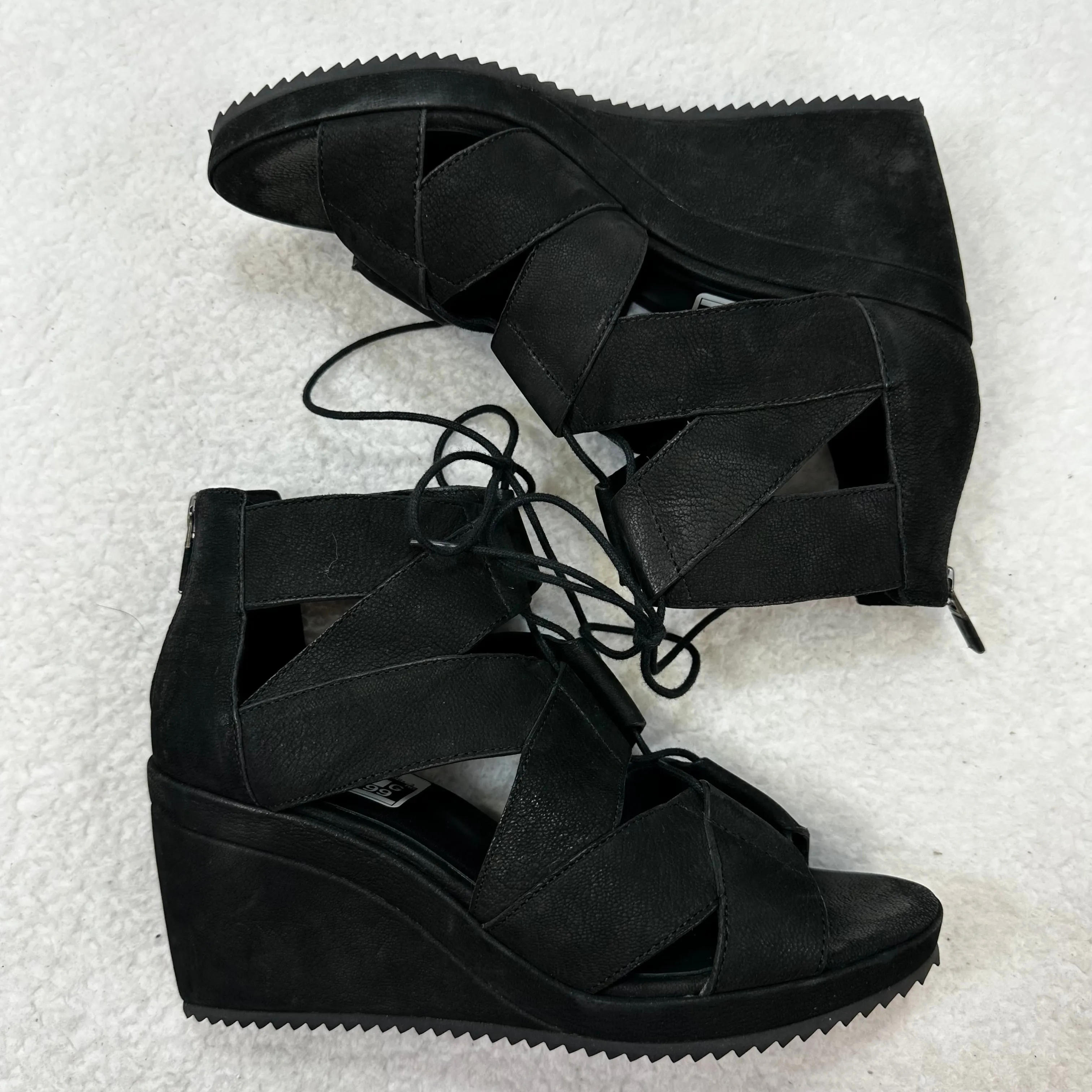 Black Shoes Heels Wedge Eileen Fisher, Size 7.5