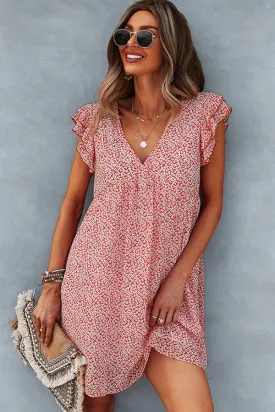 Bohemian Floral Print Trendy Sleeveless Casual Mini Dress