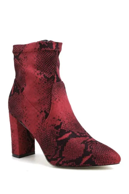 Catherine Catherine Malandrino Bodem Faux Suede Block Heel Stretch Bootie