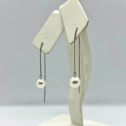 Chain Through Pearl Earrings