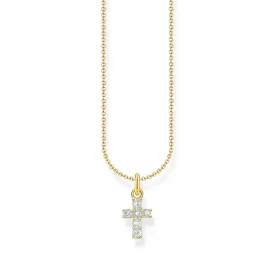 Cross pendant necklace with white zirconia