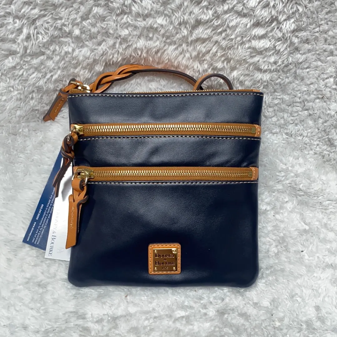 Dooney & Bourke Smooth Leather Triple Zip Crossbody, Midnight