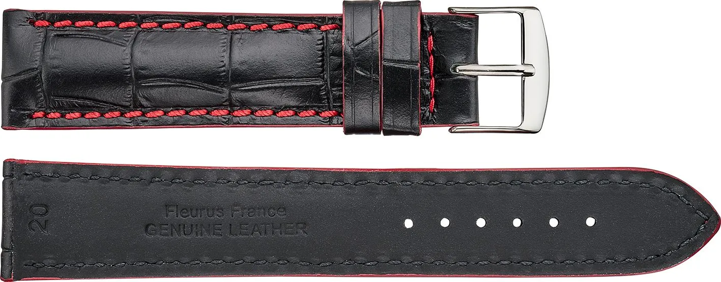 Fleurus Alligator Embossed Leather Watchband  934