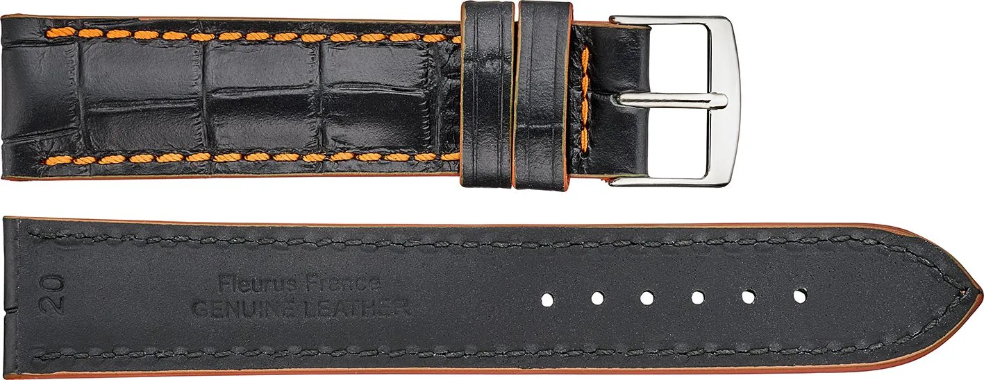 Fleurus Alligator Embossed Leather Watchband  934