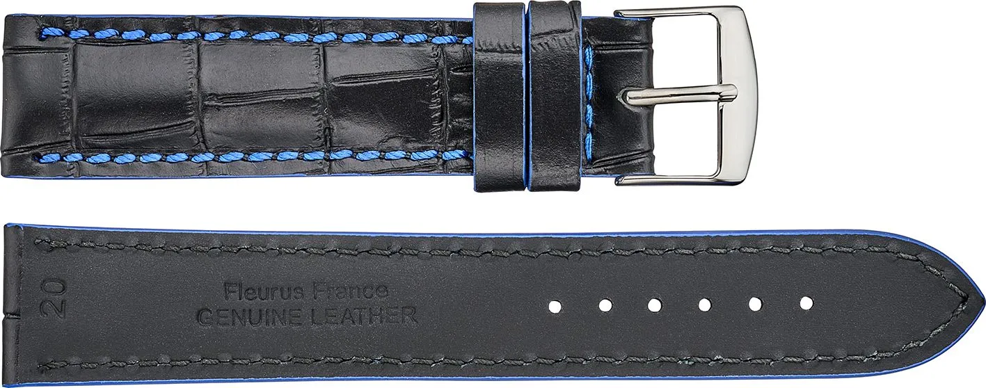 Fleurus Alligator Embossed Leather Watchband  934