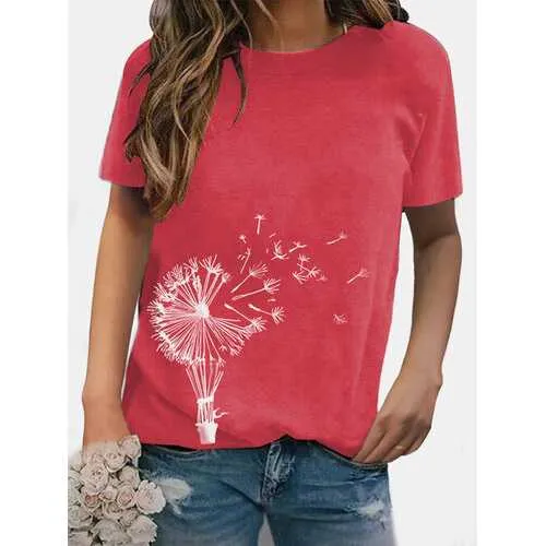 Flower Print Casual T-shirt