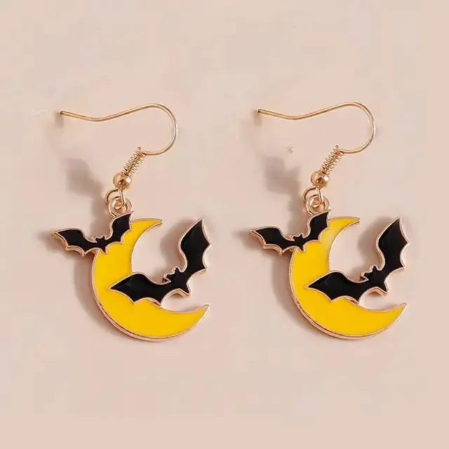 Halloween Bat Drop Earrings