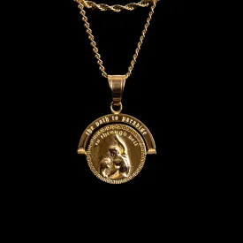 Hercules vs. Achelous - Double Sided Pendant ( Gold )