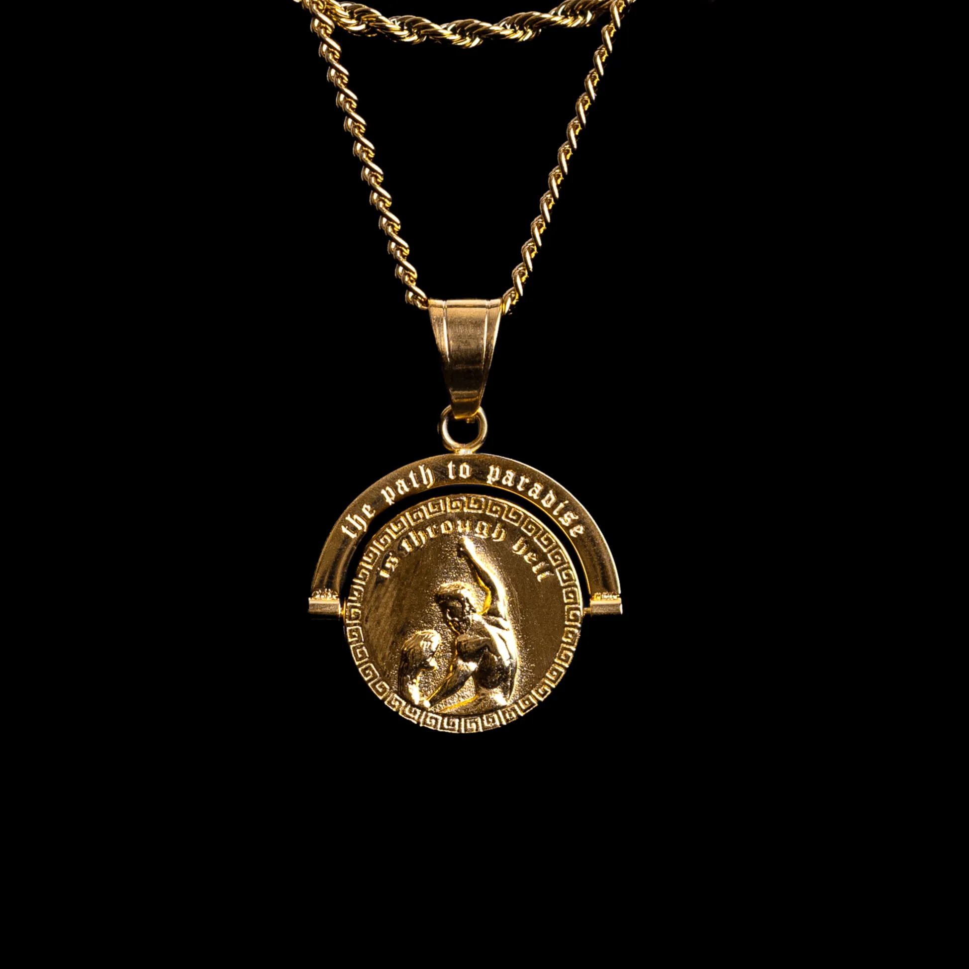 Hercules vs. Achelous - Double Sided Pendant ( Gold )