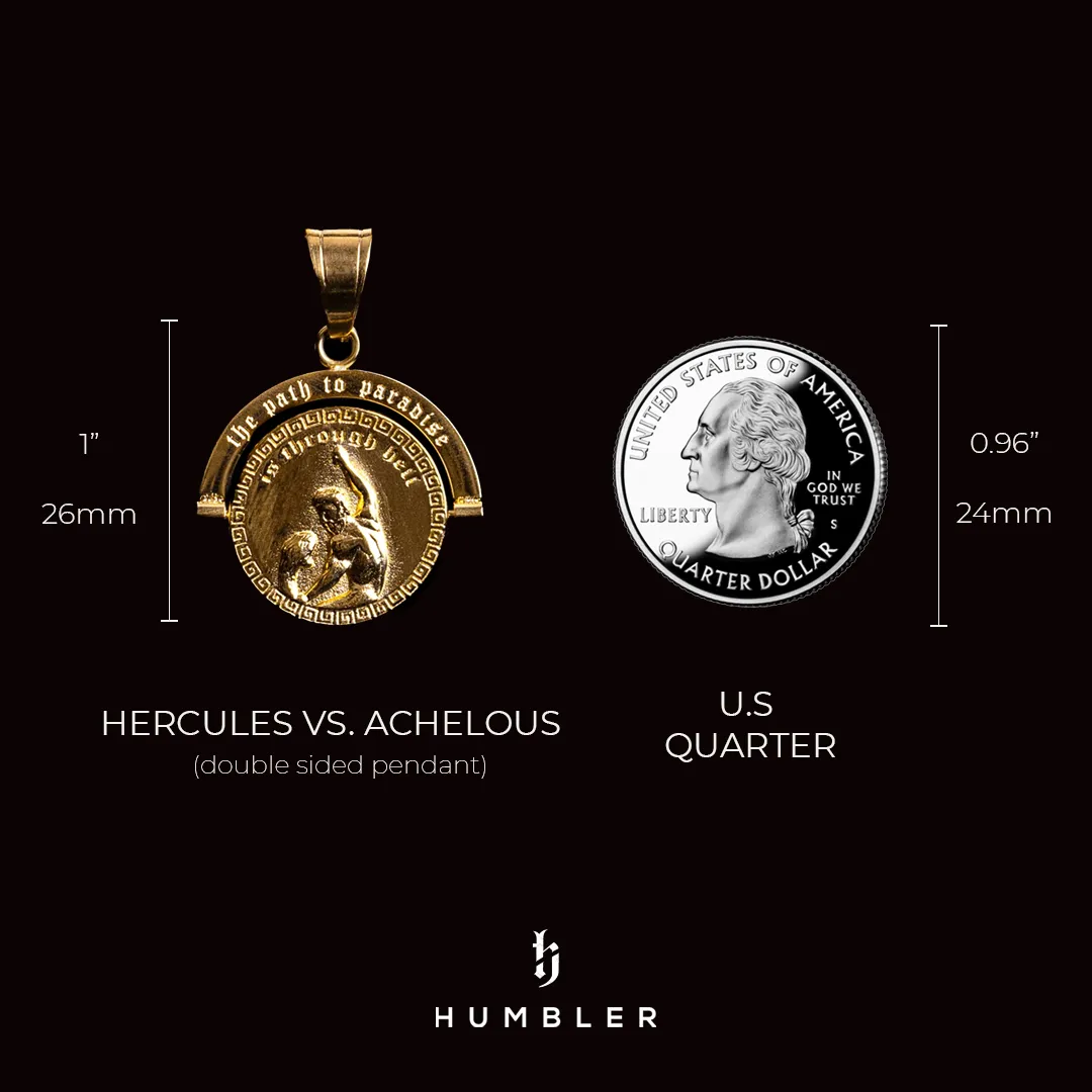 Hercules vs. Achelous - Double Sided Pendant ( Gold )