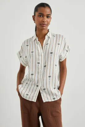 JAMIE STRIPE PALMS SHORT SLEEVE SHIRT