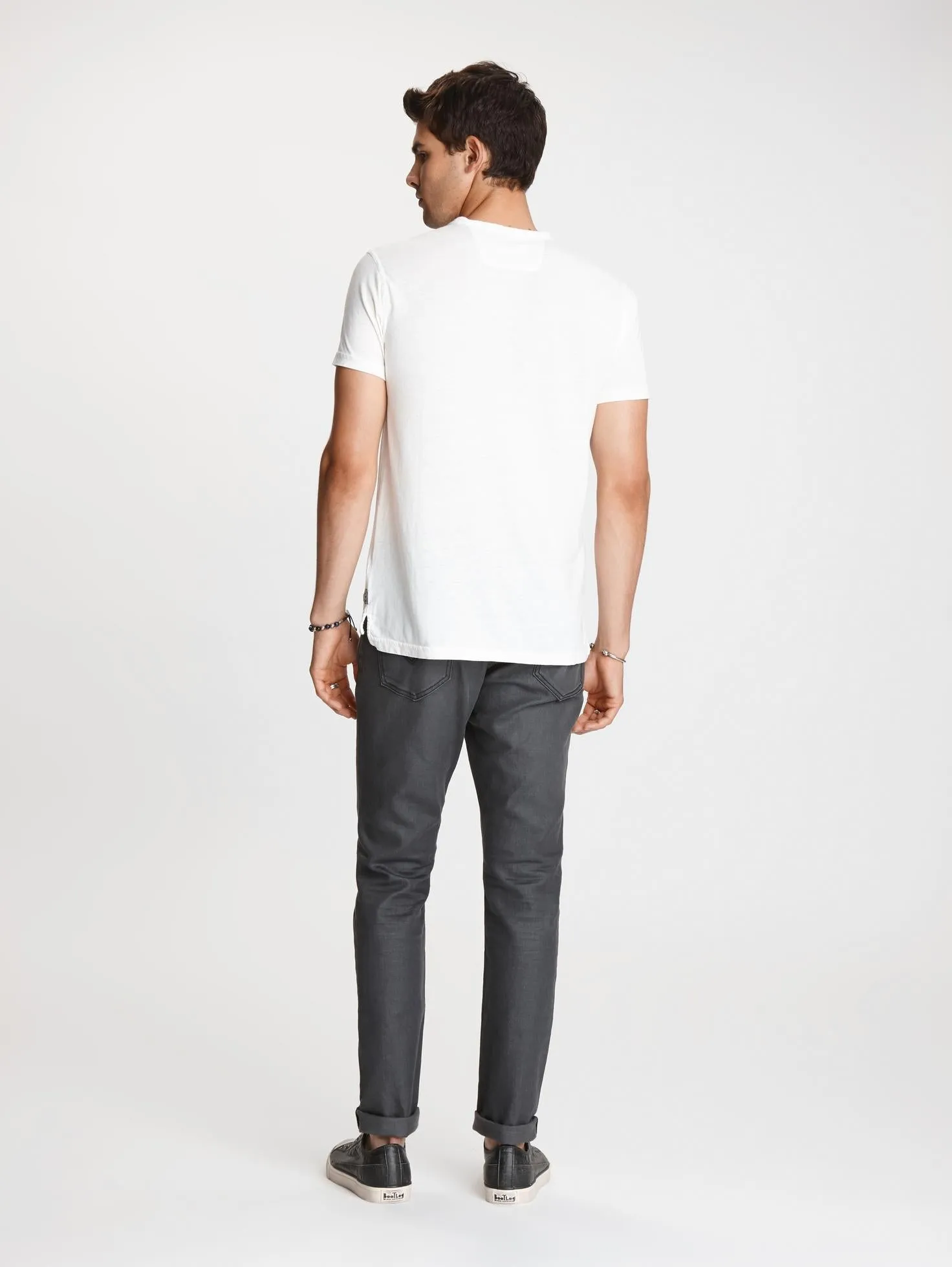 John Varvatos - The Short Sleeve Burnout Henley Tee