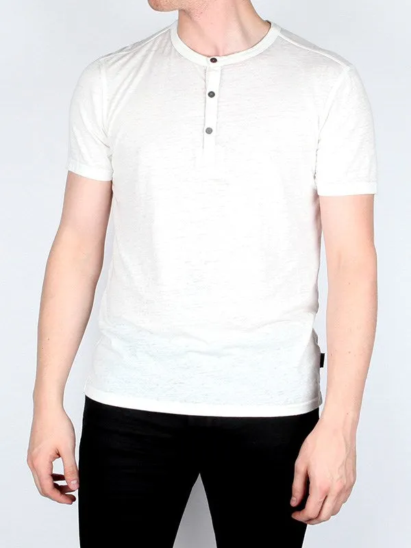 John Varvatos - The Short Sleeve Burnout Henley Tee