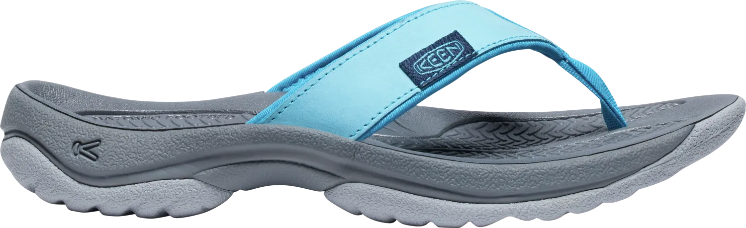 Kona Leather Flip-Flop in Blue Atoll/ Blue Danube