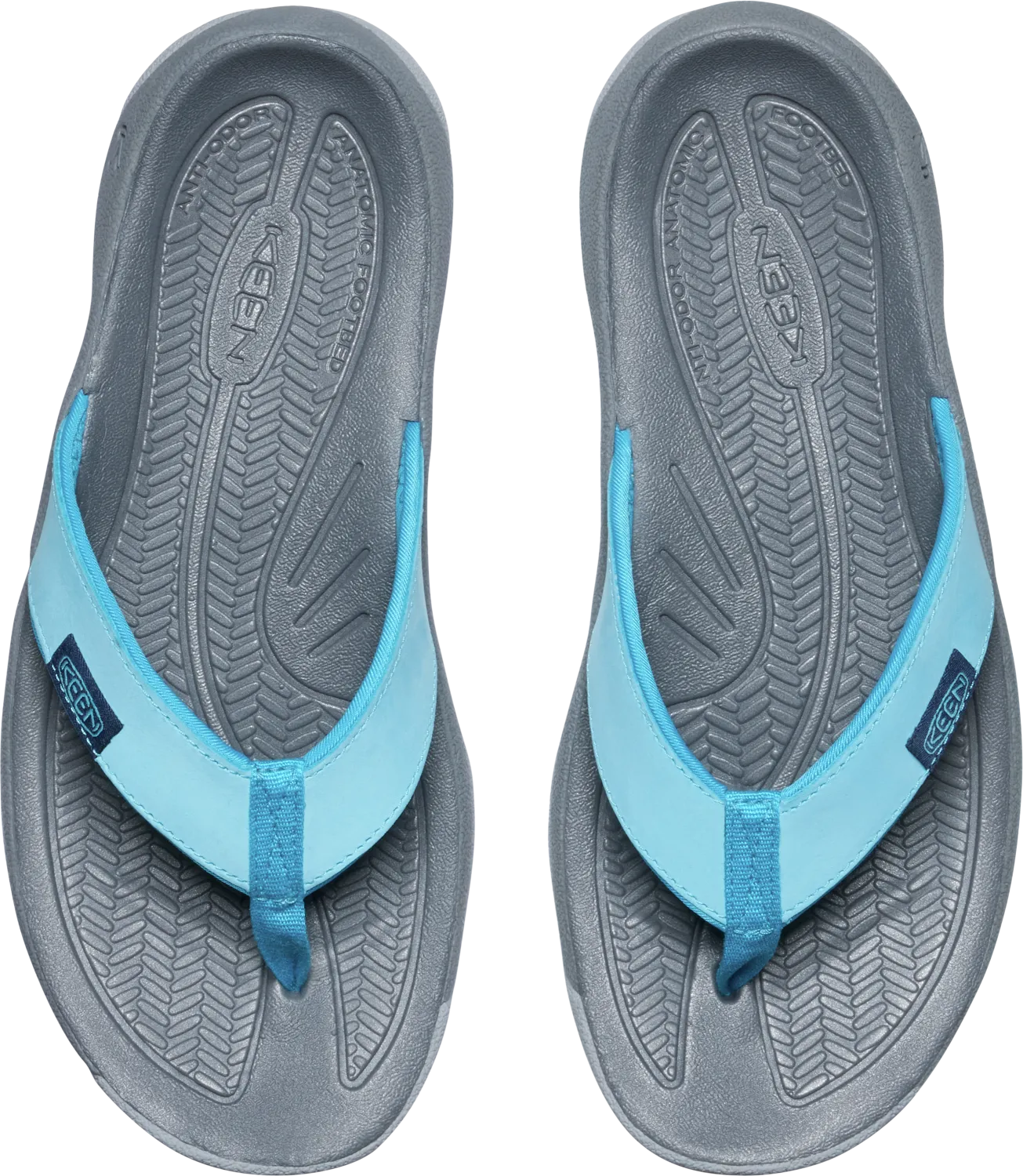 Kona Leather Flip-Flop in Blue Atoll/ Blue Danube