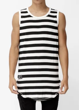 Konus Men's Stripe Tank Top in Black