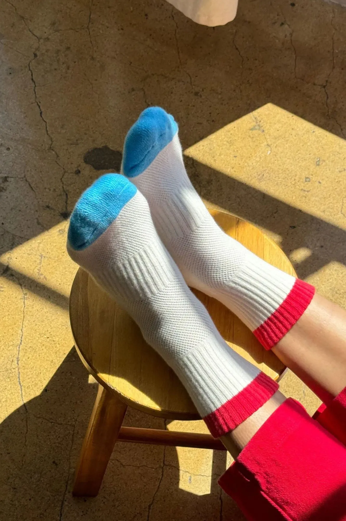 Le Bon Shoppe Girlfriend Colour Block Blue Red Socks