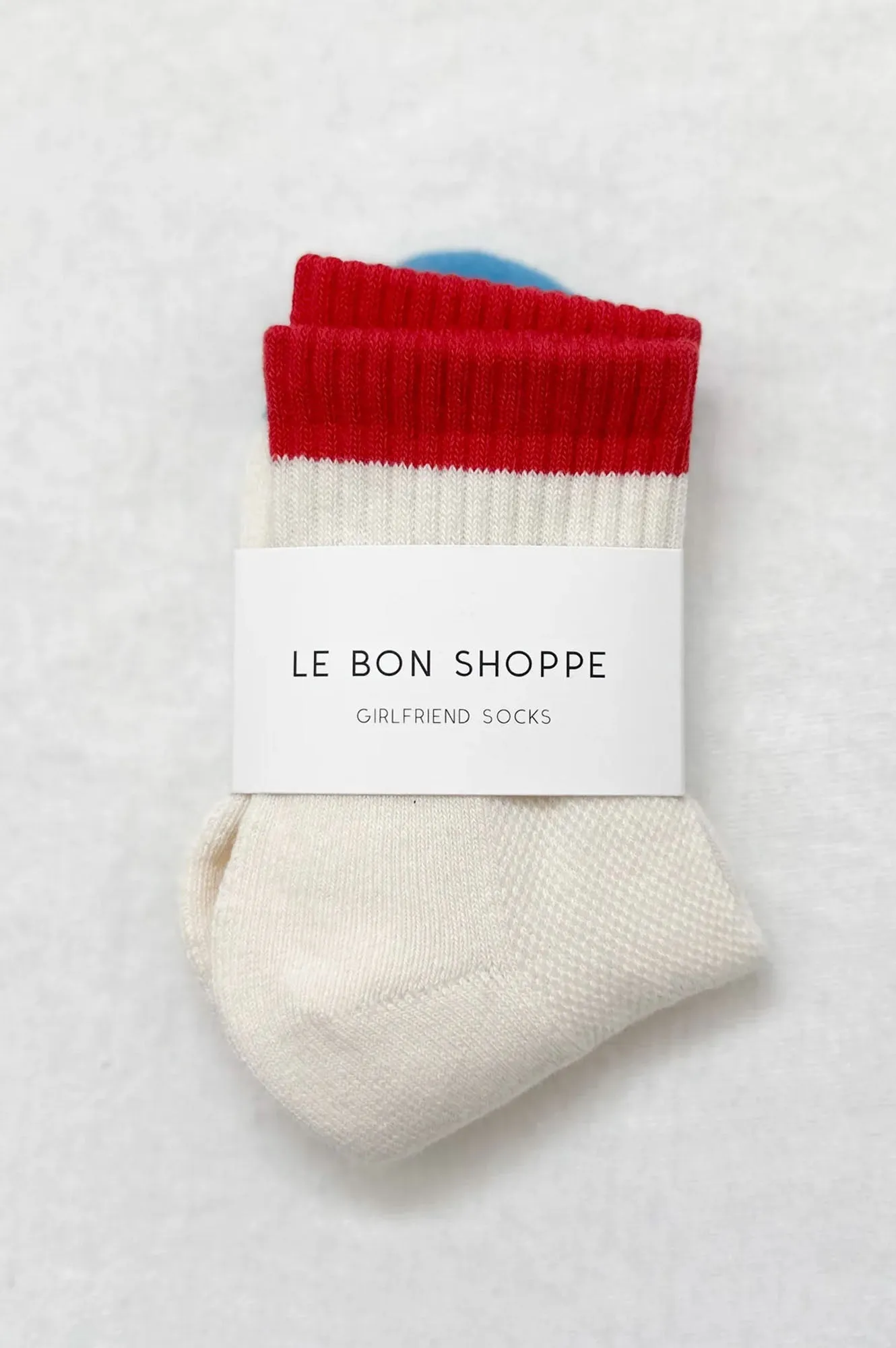 Le Bon Shoppe Girlfriend Colour Block Blue Red Socks