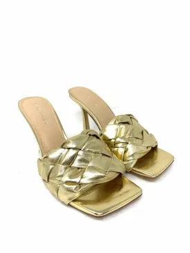 Marc Fisher Size 8 Gold Lattice Metallic Shoes Heels