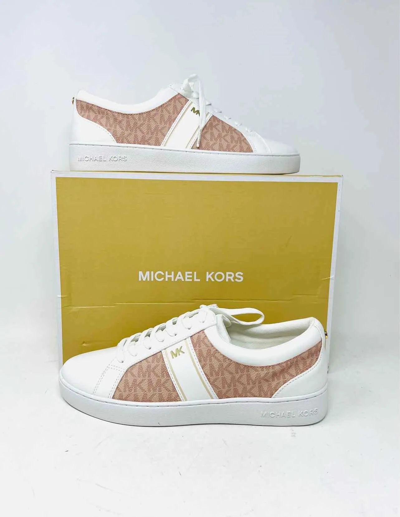 Michael Kors Size 9.5 White/Pink Signature Lace-Up W/ BOX!!! Shoes Sneakers