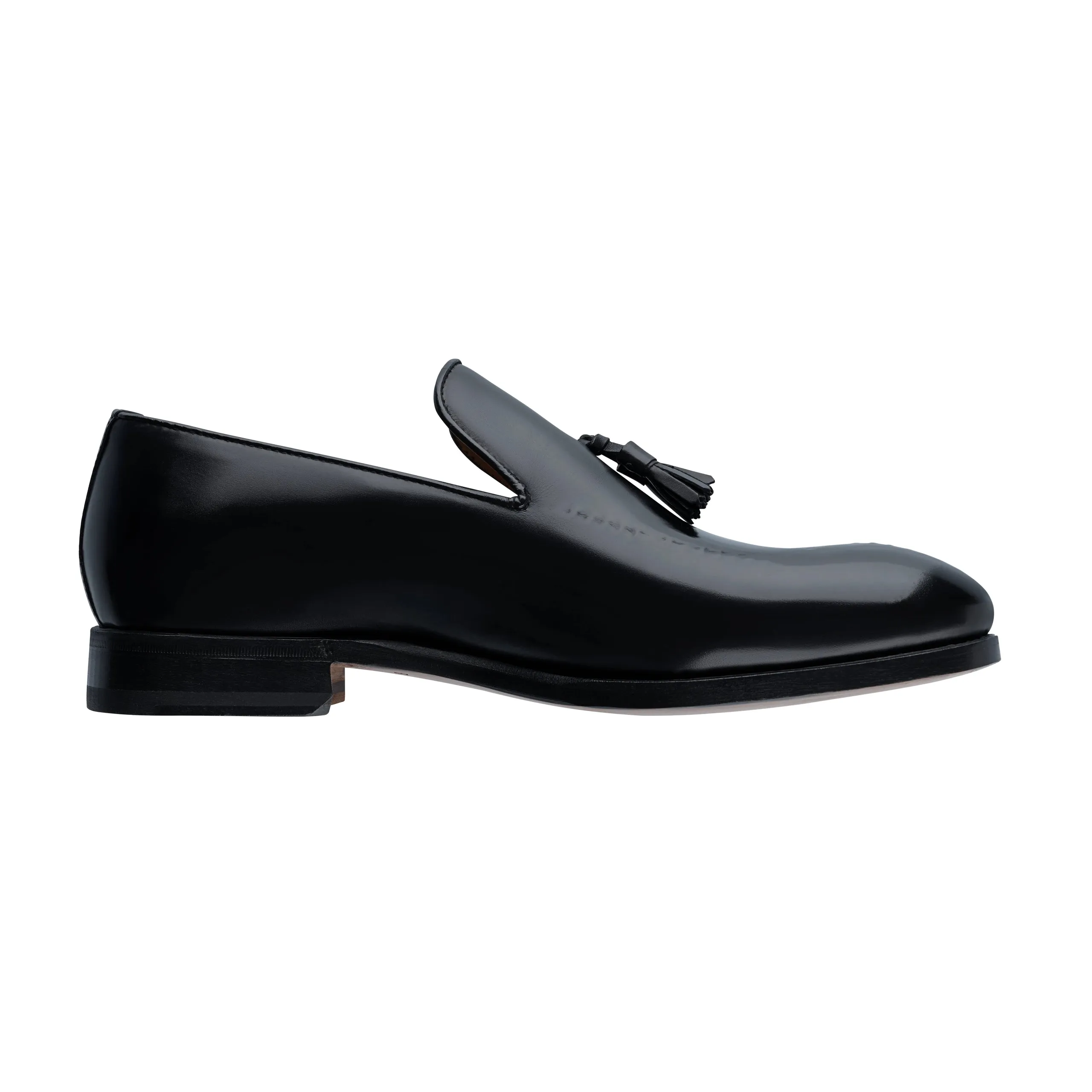 "Magnifico Reverse" Loafer with Tassels in Black