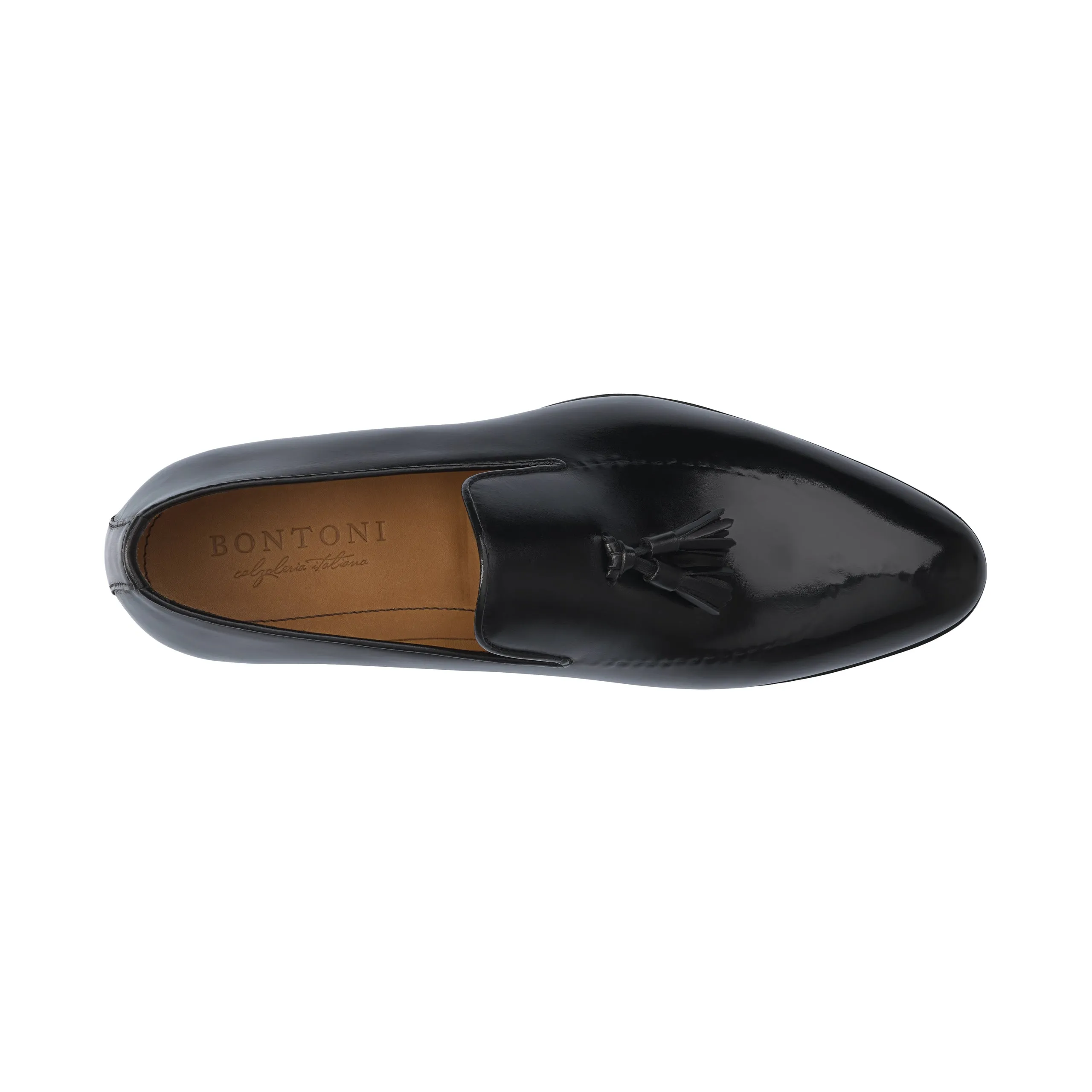 "Magnifico Reverse" Loafer with Tassels in Black