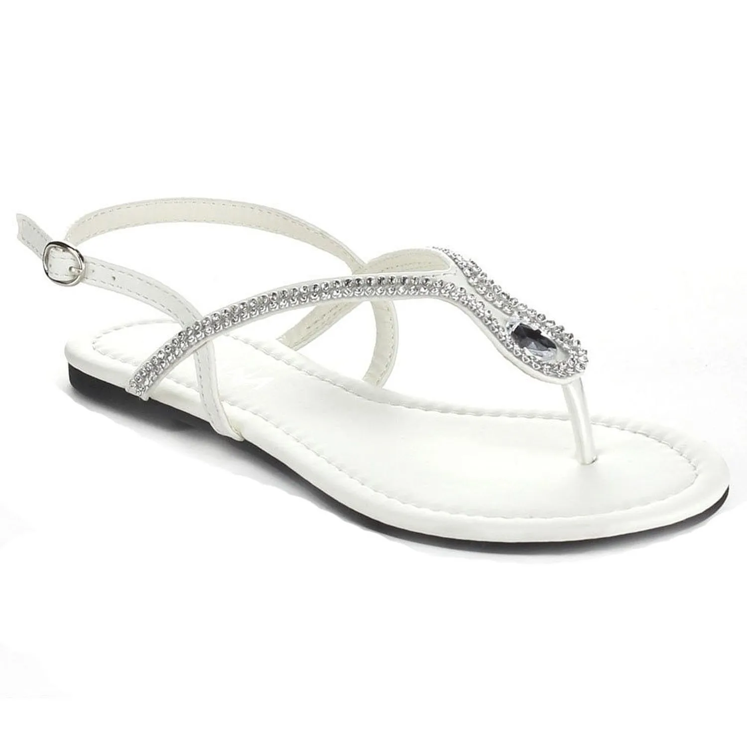 Rhinestone Horseshoe Women's Sling Back Thong Sandals