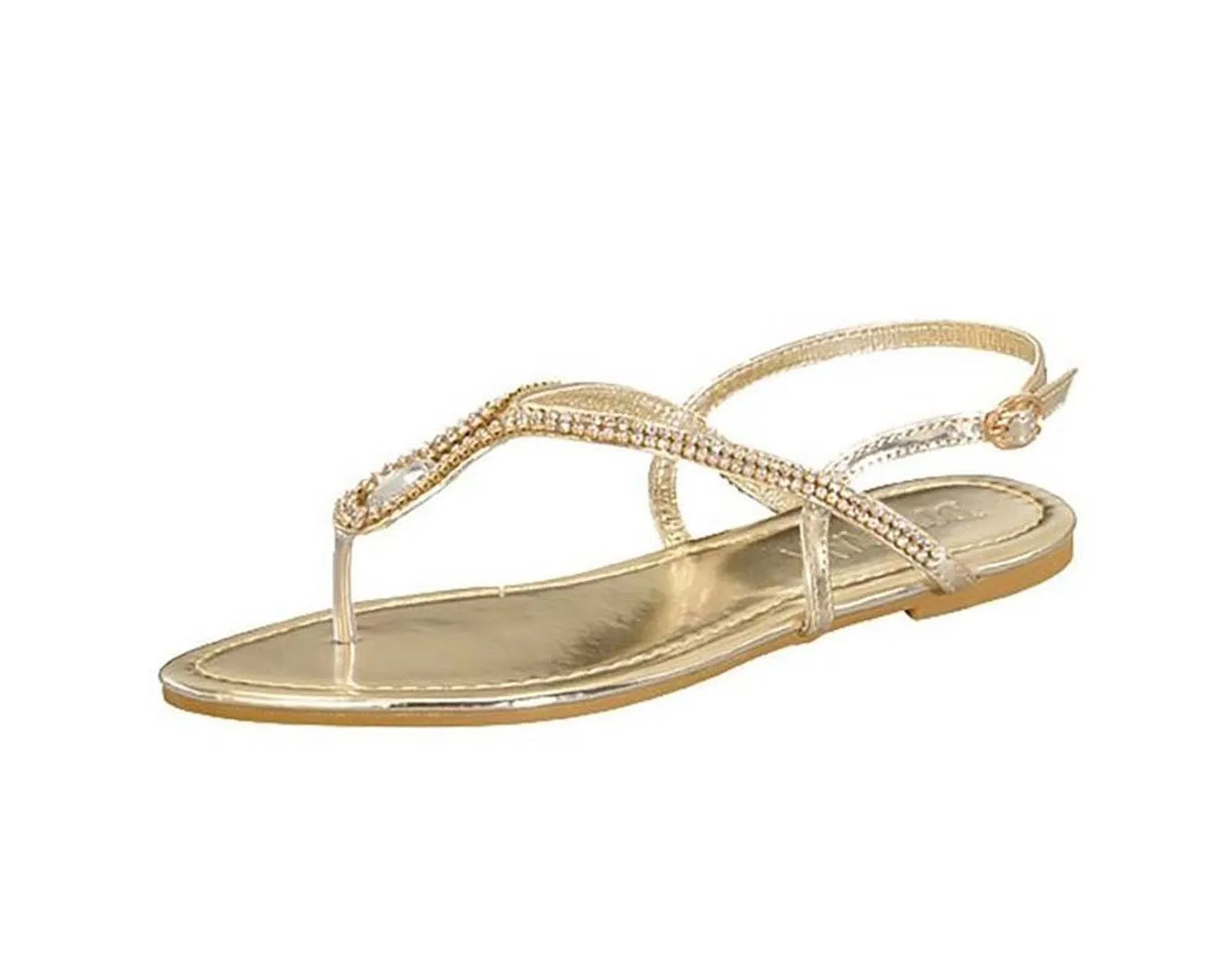 Rhinestone Horseshoe Women's Sling Back Thong Sandals