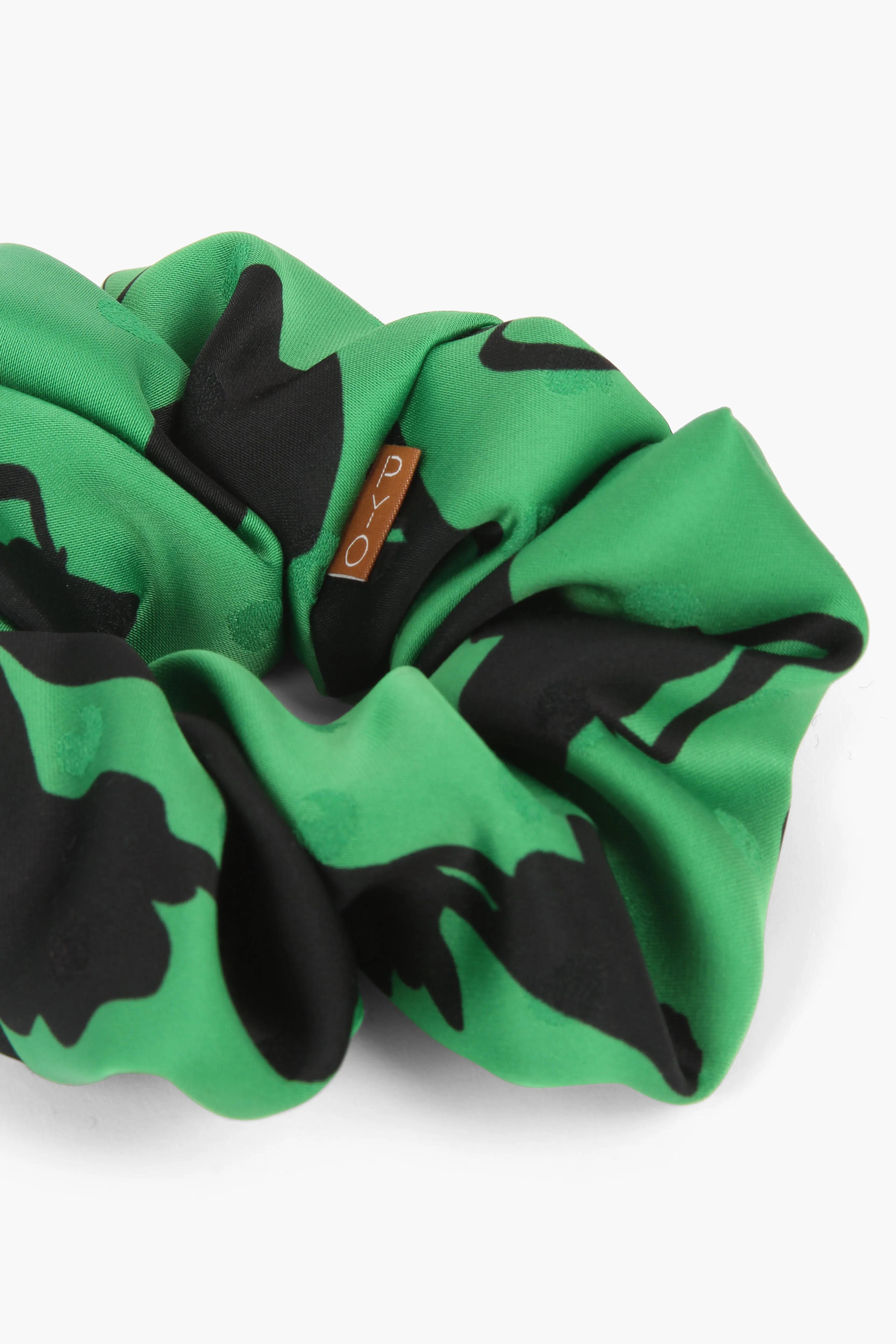 Scrunchie Satin Print Green