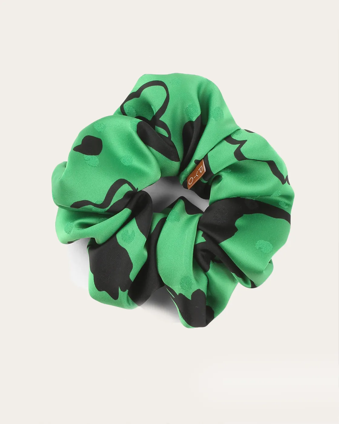 Scrunchie Satin Print Green