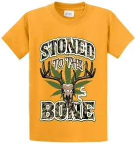 Stoned To The Bone Deer Skull Camo Printed Tee Shirt