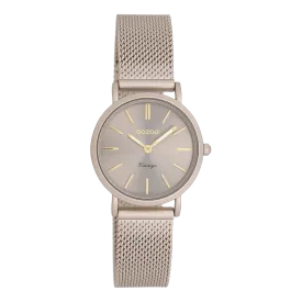 Taupe OOZOO watch with taupe metal mesh bracelet - C20339