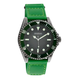 Titanium OOZOO watch with green velcro strap - C11010