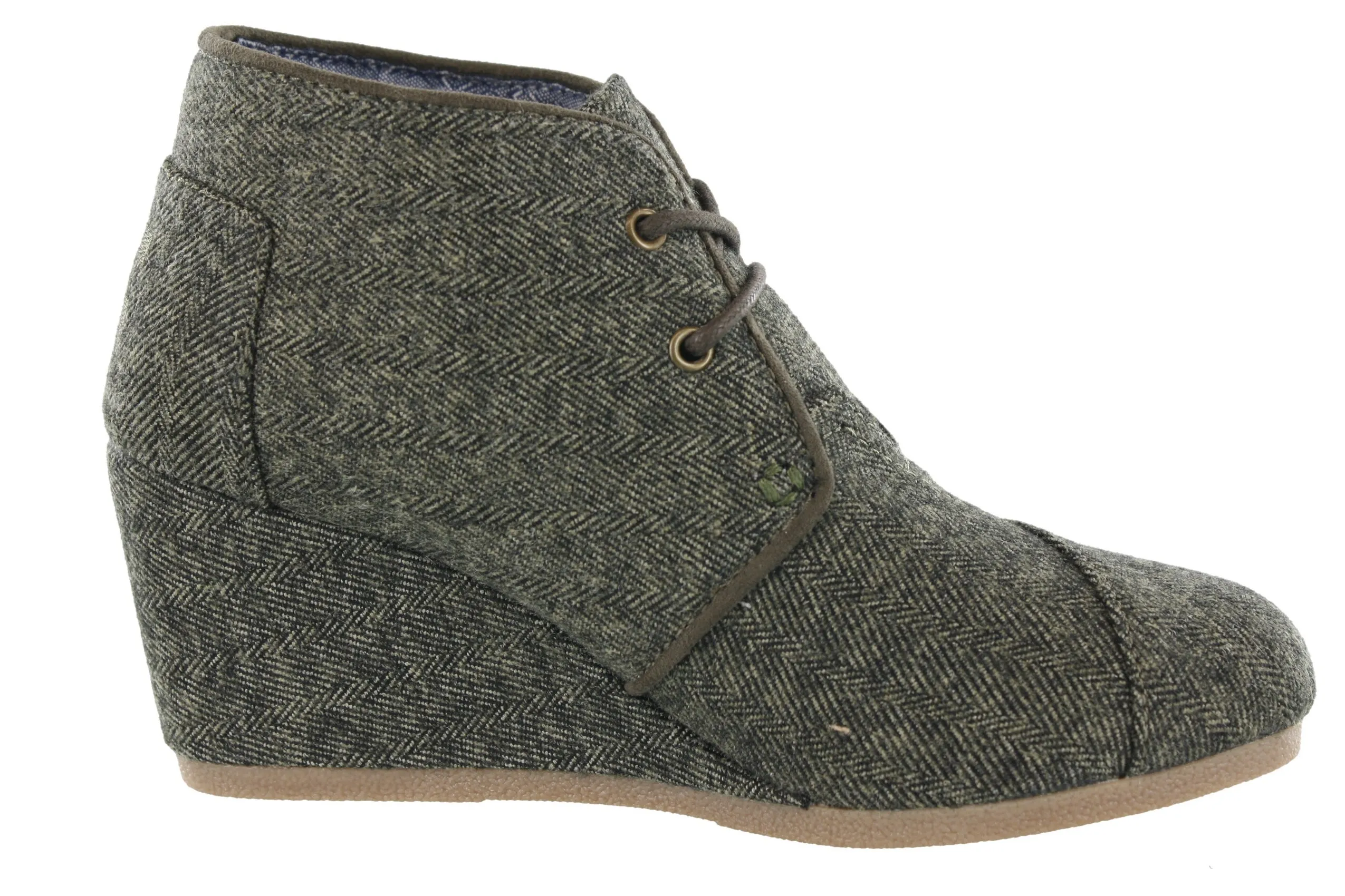 Toms Women Desert Wedge Lace Up Booties