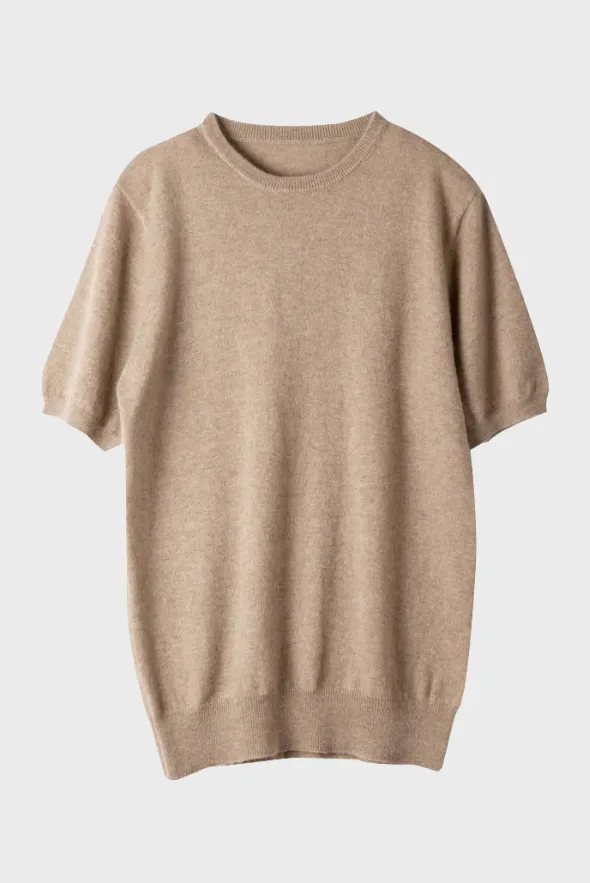 Trendy Short-Sleeve Cashmere Top