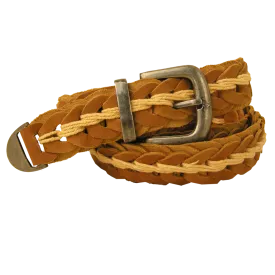 Tucker Buffalo Leather Hand Braided Belt in Rust