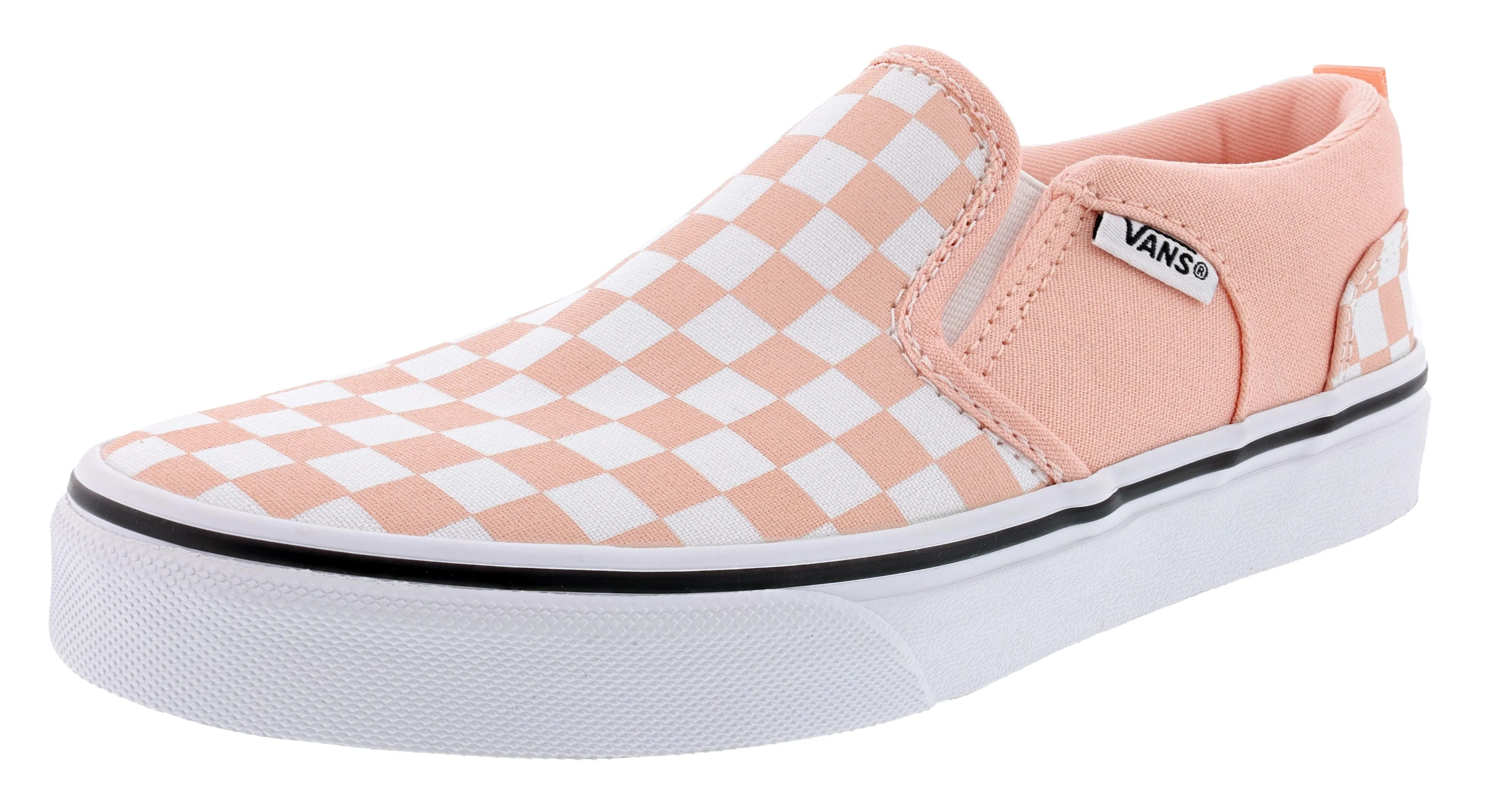 Vans Kid's Asher Checkerboard Slip On Sneakers