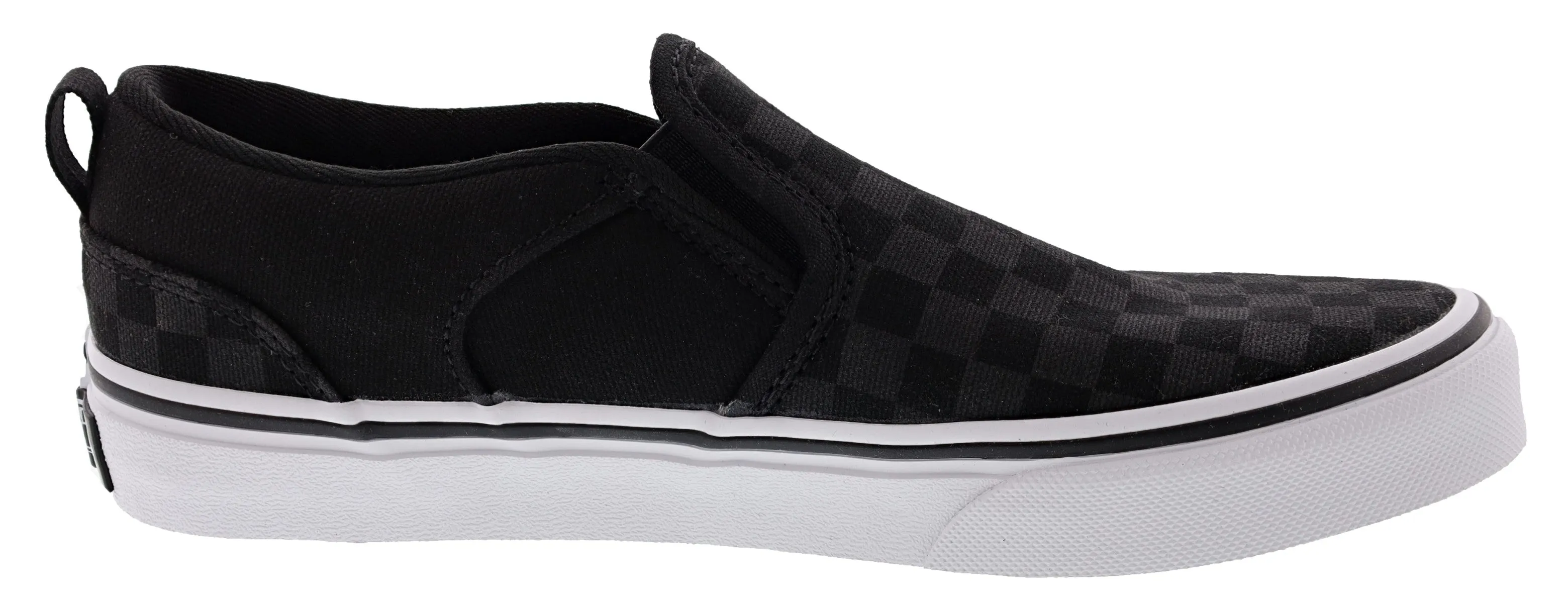 Vans Kid's Asher Checkerboard Slip On Sneakers