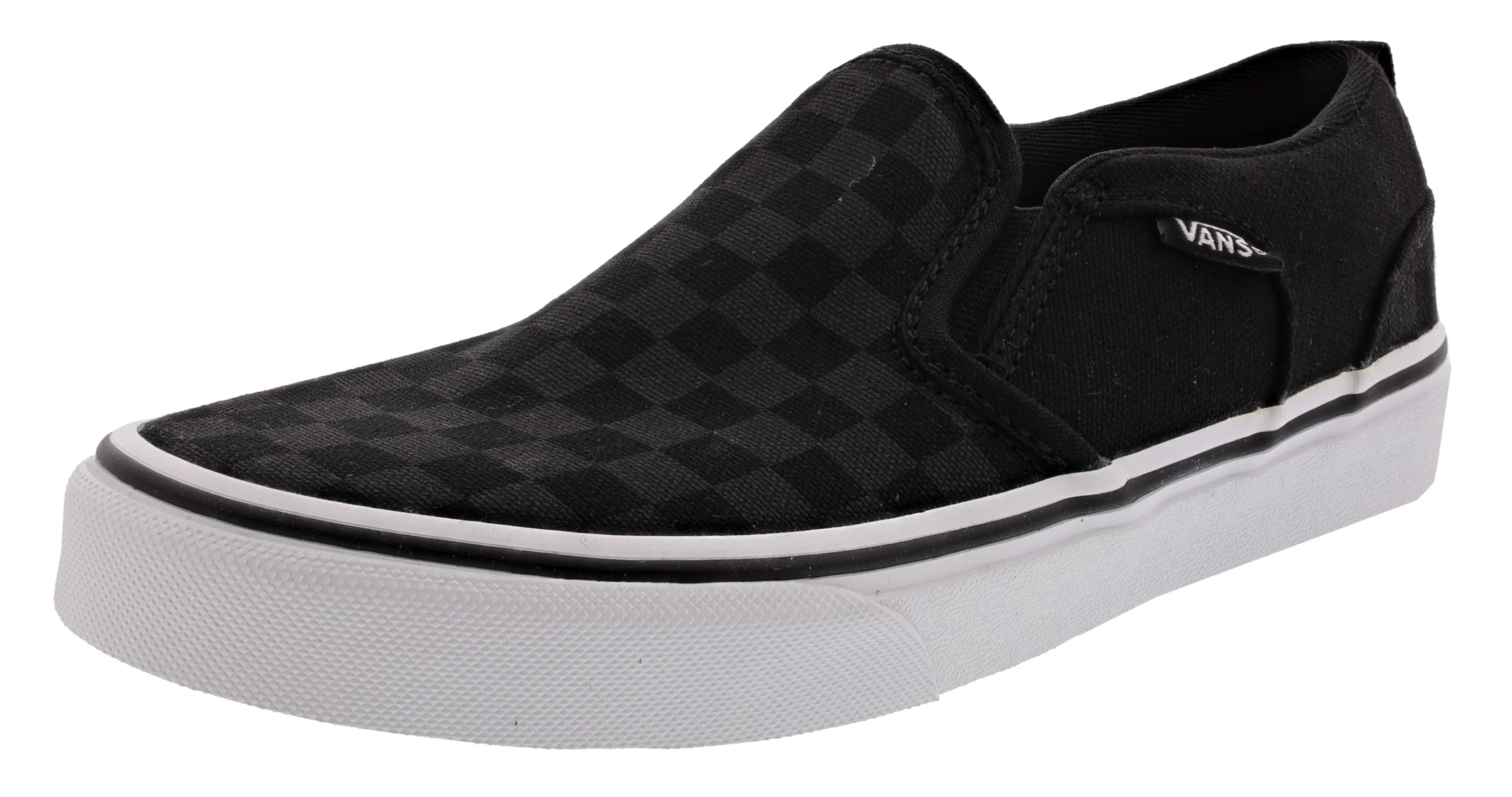 Vans Kid's Asher Checkerboard Slip On Sneakers